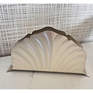 Vintage Silver Plate Napkin Holder Half Fan Shell Germany HKE Art Deco BxA